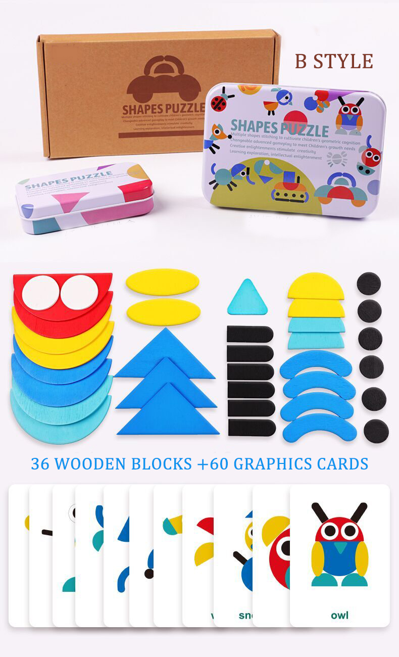 Hot Selling Multifunctional Wooden Jigsaw Puzzles New Design Kids Self Assemble Imagination Development Educational Toys