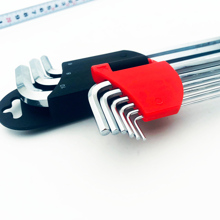9 Pcs Mirror Polished Ball-Point Sliver Color Hex Allen Key Wrenches Set