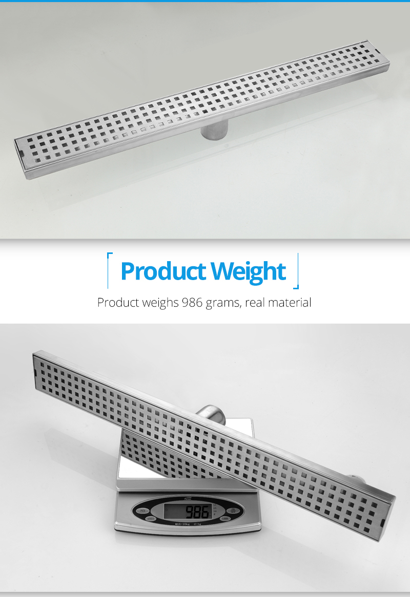 60*6.7CM shower bathroom insert linear concrete tile odor resistant long floor drain
