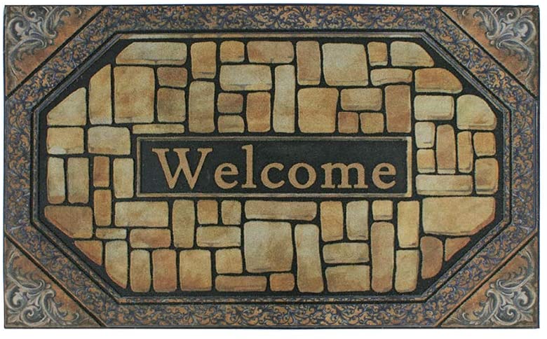 Outdoor Welcome Mats for Front Door Entrance Non Slip Rubber Door Mat Heavy Duty Doormat Shoes Scraper Indoor Low-Profile Mats f