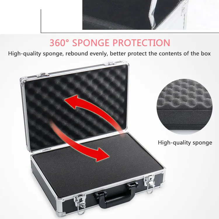 Portable Suitacasertable Suitcase Embossed Carry Edc Hardware Sample Storage Granite Tumbled Stone Display Case