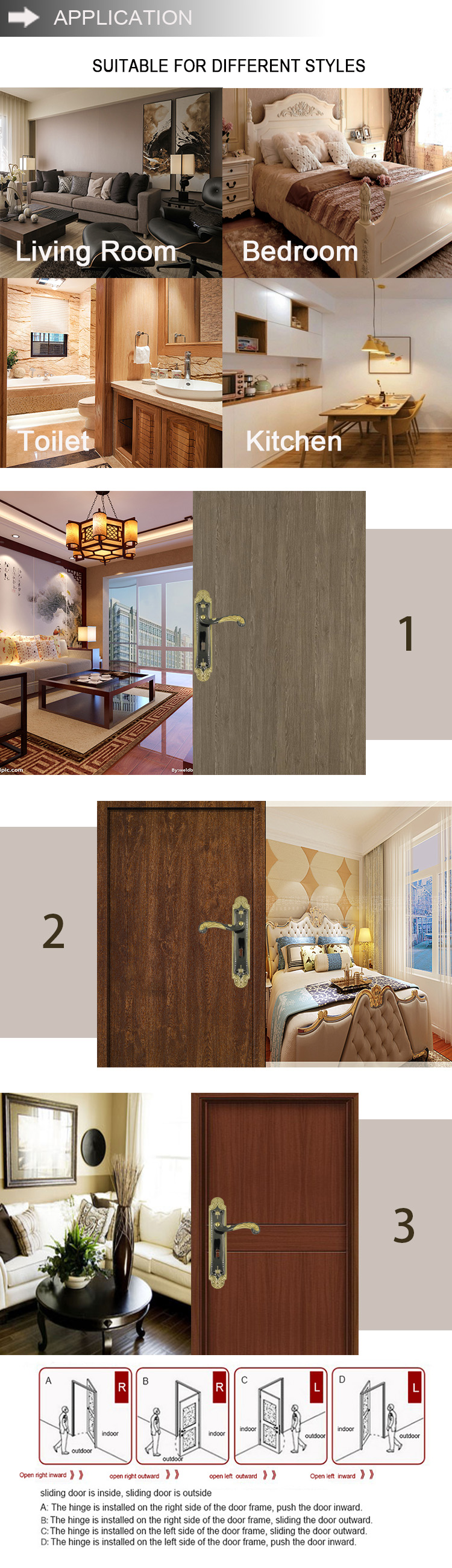 Popular design luxury door  locks interior door handle iron panel aluminum handle door locks