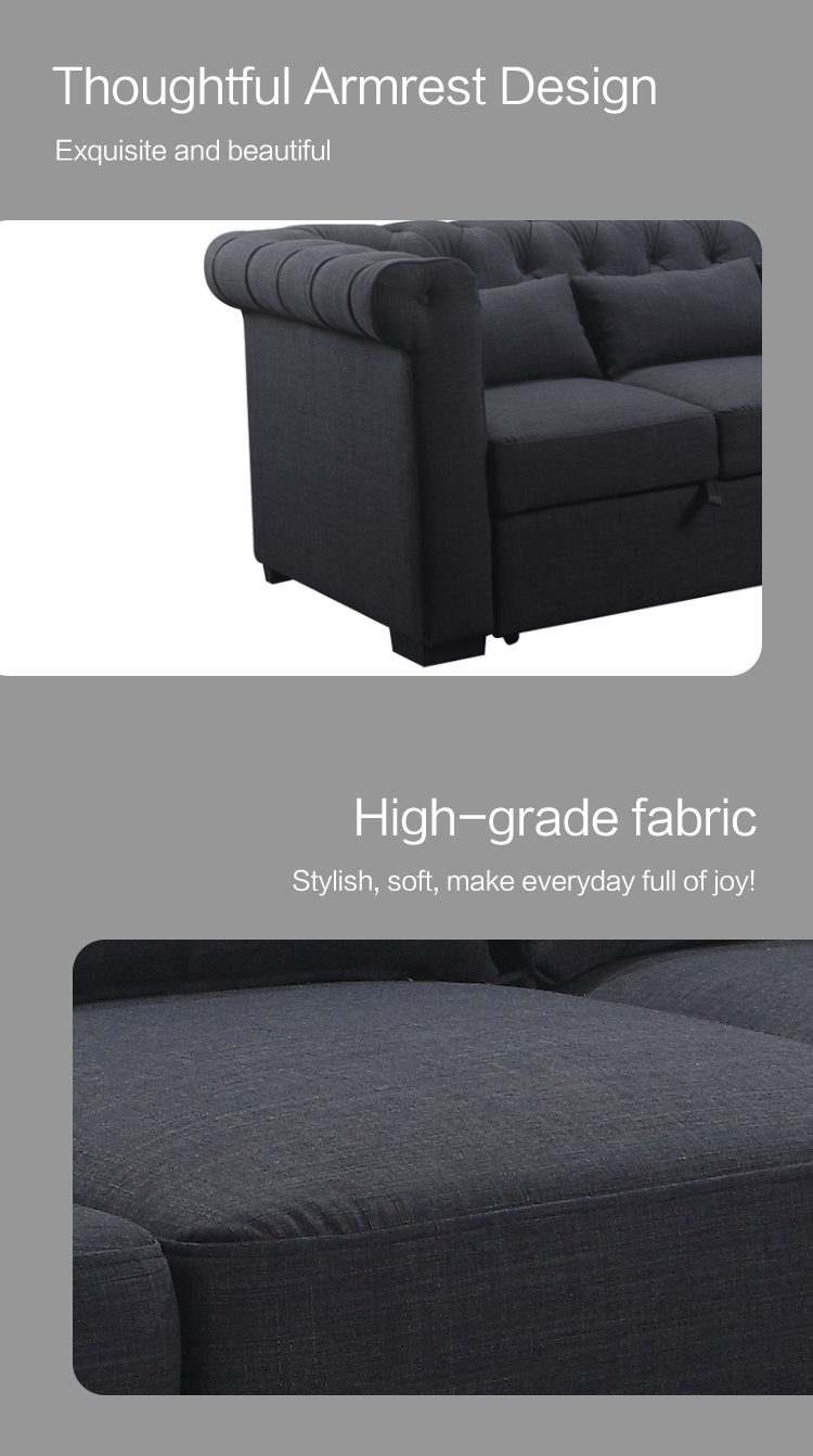 Hot sale 3 seater fabric sofa for living room Modern design sleeper sofa bed