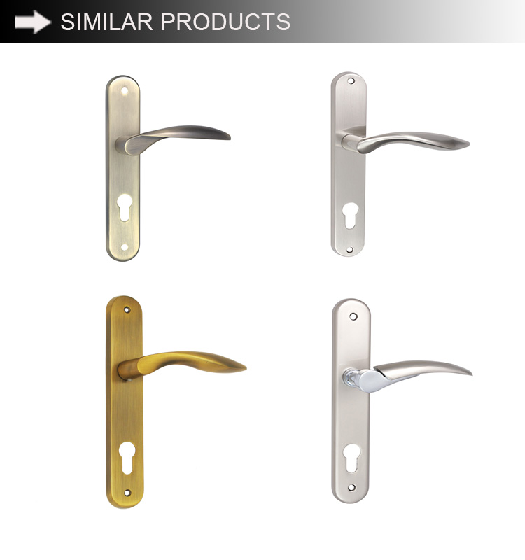 Popular Design Security  Zinc Lock Plate And Handle Interior Door Handle
