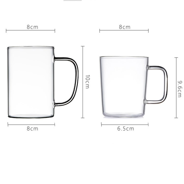 Factory Supplied  Large Capacity Heated Glass Coffee Mug With Handle
