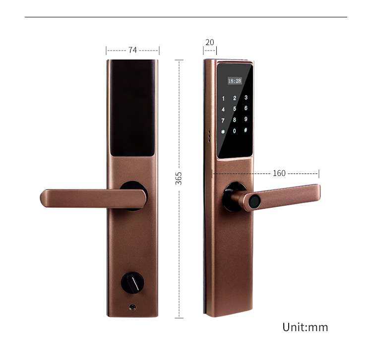 Tuya Wifi Digital Smart Door Lock Cylinder with Smart Phone Fingerprint Code Card and Key