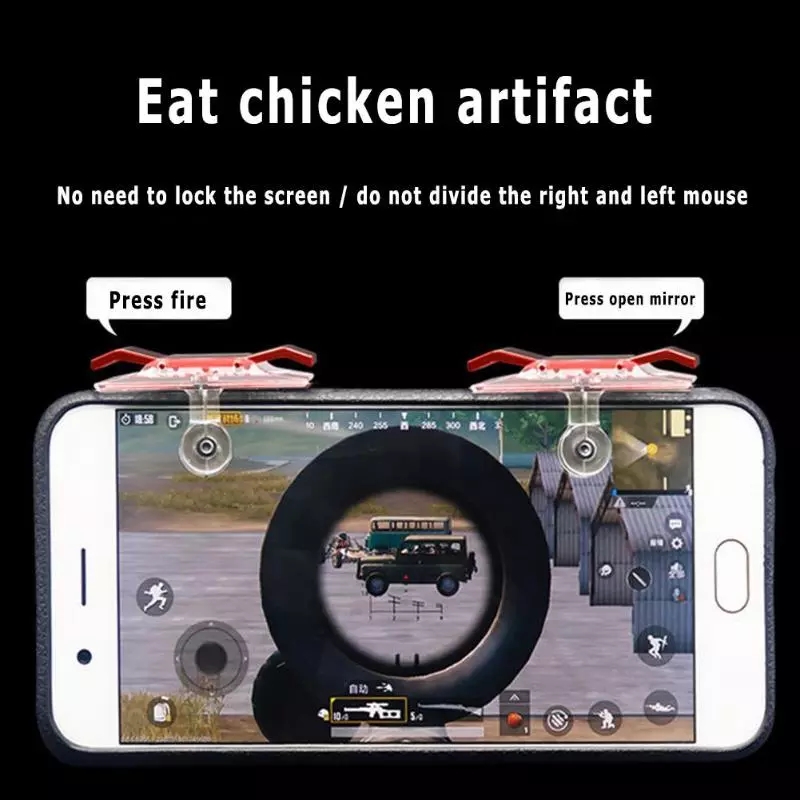 E9 Mobile Phone Game Joysticks Gamepad Trigger Fire Button Shooting Game Aim Key L1R1 Controller