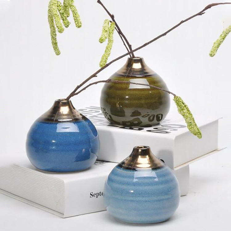 Wedding home tabletop unique shape cheap small size round flower floral ceramic porcelain vases