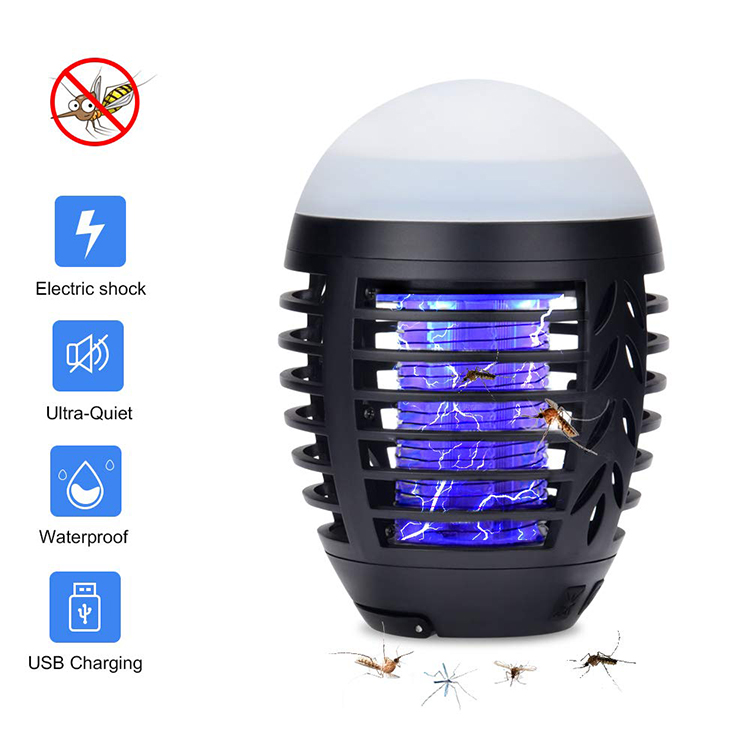 Three modes waterproof outdoor IP65 novelty rechargeable led camping lantern mosquito killer lamp