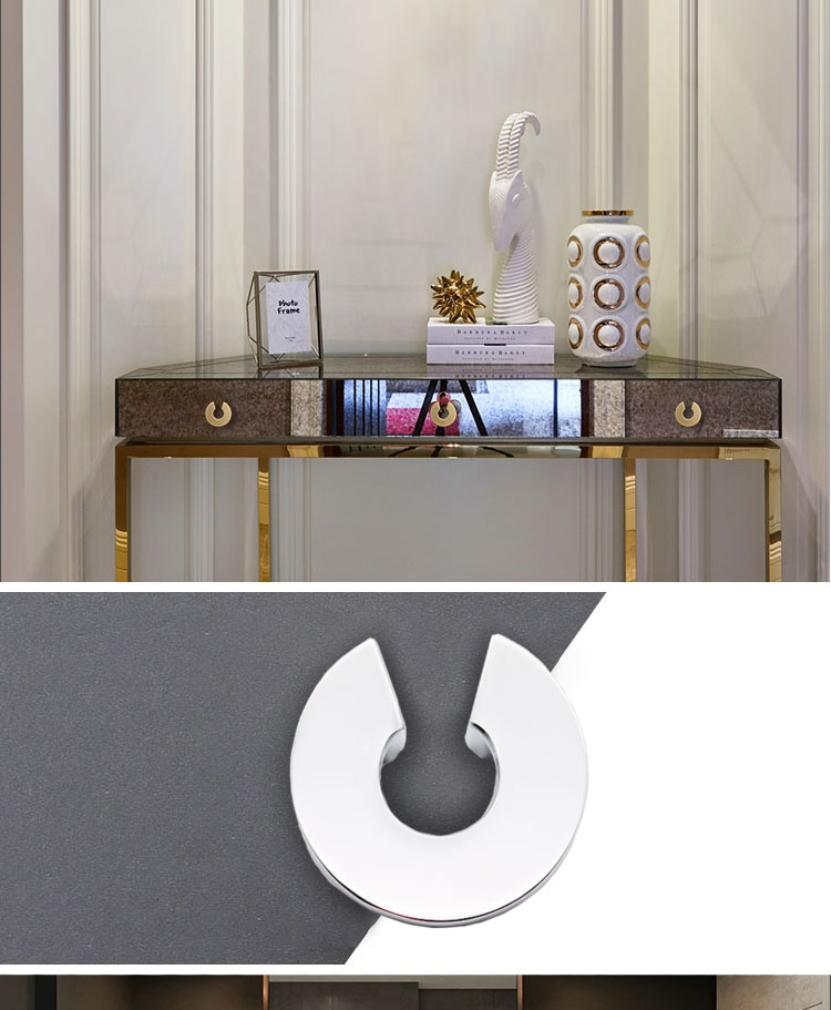 Wholesale Simple Design Kitchen Cabinet Dresser Zinc Alloy Door Pull Knob Furniture Brushed Brass Circle Handle