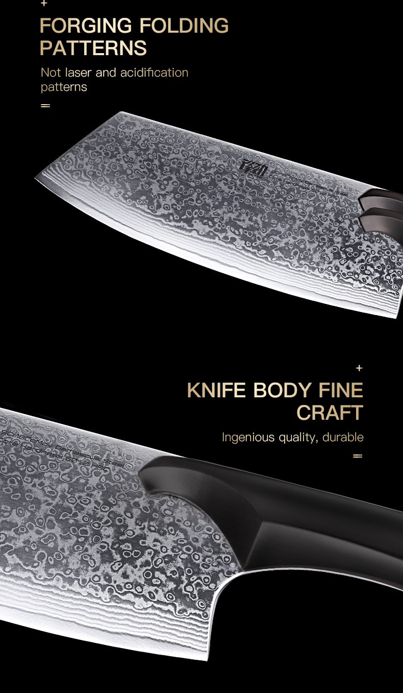 FINDKING 7 inch Nakiri Cleaver Knife Cheetah Damascus Japanese VG10 Steel Sharp Blade Strong Hardness Chef Kitchen Knives