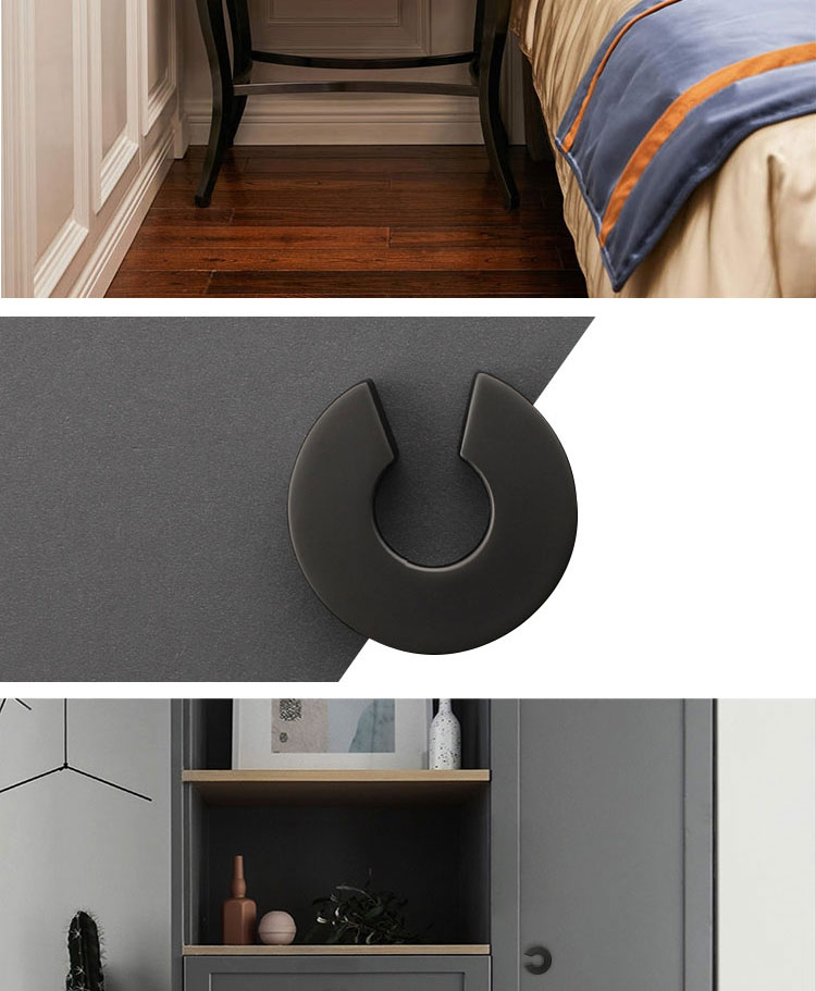 Wholesale Simple Design Kitchen Cabinet Dresser Zinc Alloy Door Pull Knob Furniture Brushed Brass Circle Handle