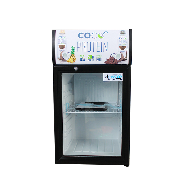 Hot Selling Mini Cooler Counter Top Glass Door Display Chiller Showcase 25L