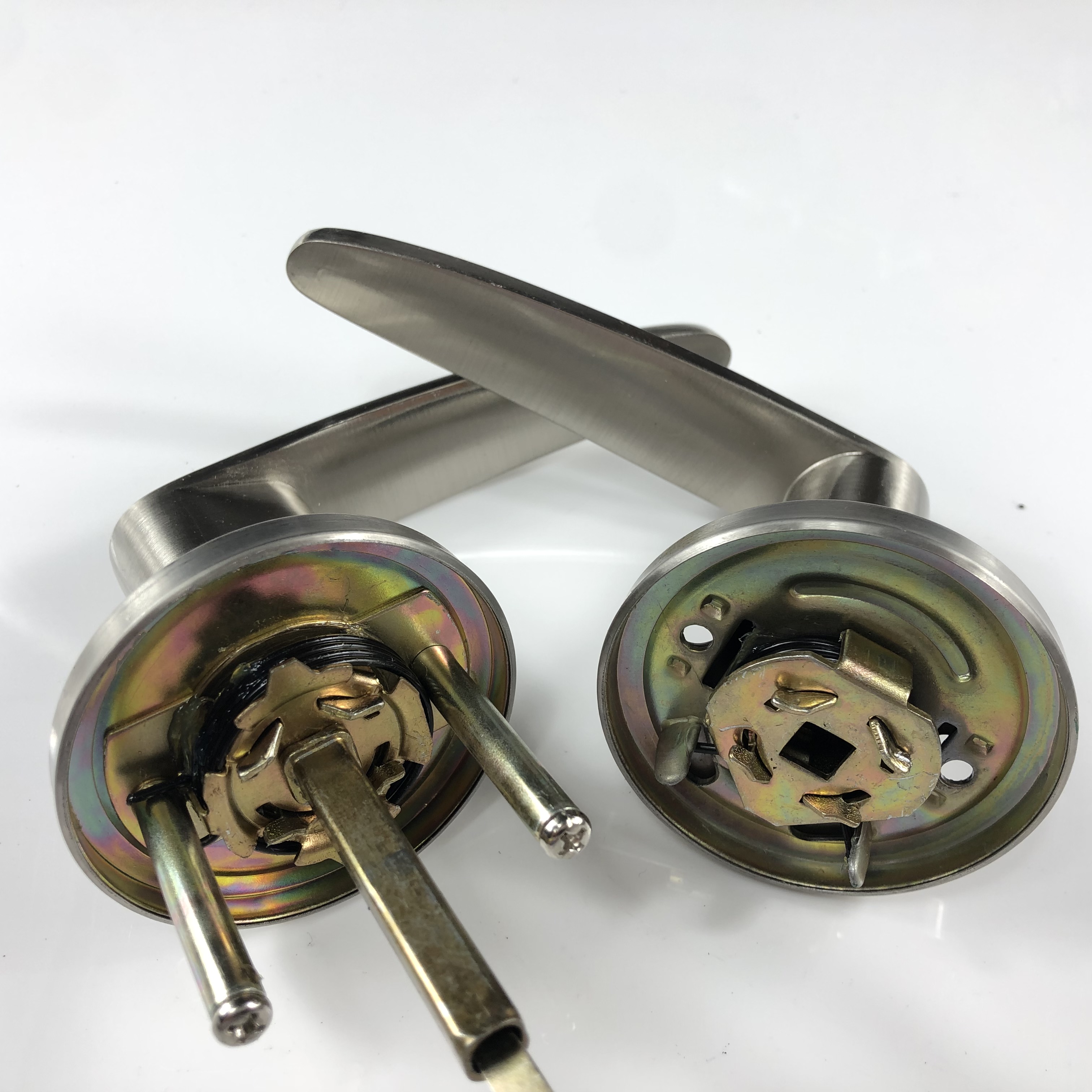 Zinc alloy three bars lock plate handle hardware interior wooden bedroom door us-european style bathroom lock