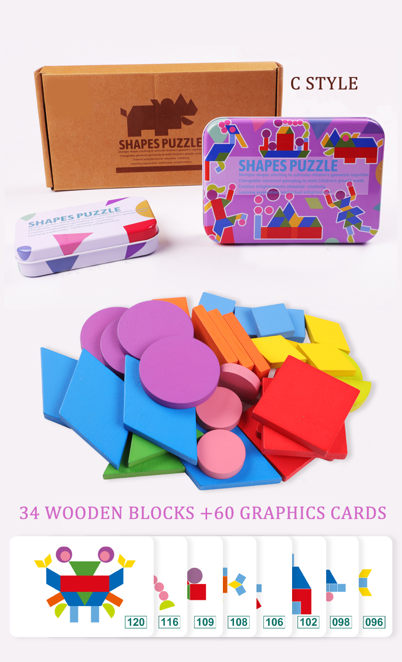 Hot Selling Multifunctional Wooden Jigsaw Puzzles New Design Kids Self Assemble Imagination Development Educational Toys