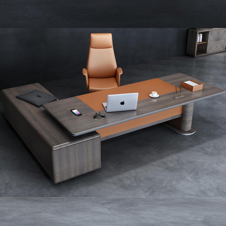Gokeng Factory Supplier  wood veneer laminate office furniture manager wood desk computer desk