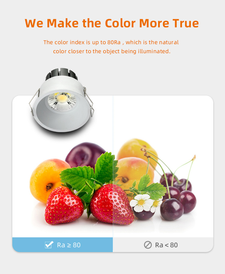 Black White 7w Cob Dimmable Recessed Light Cct Adjustable Round Downlights Mini Led Downlight