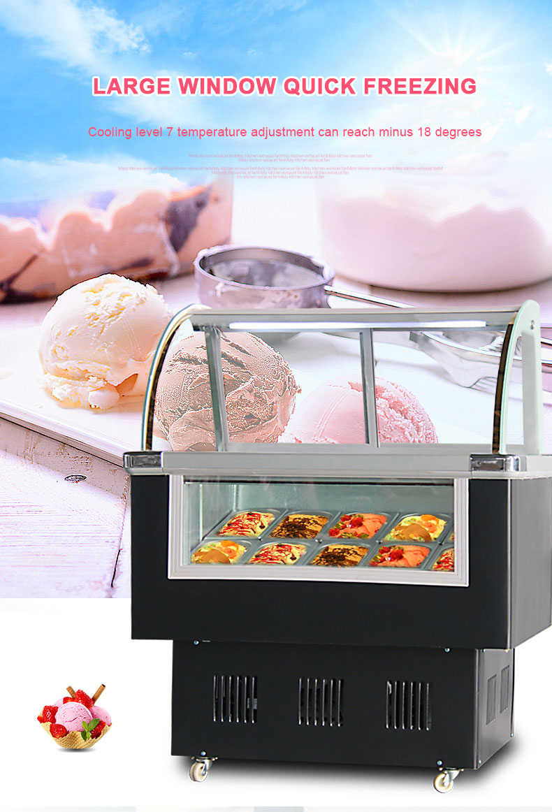 Ice cream freezer display cabinet cooler
