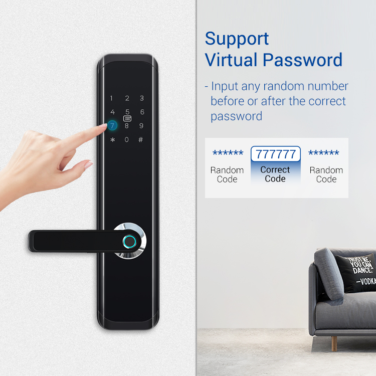 Tediton Smart Life Keyless Digital Electronic Biometric Fingerprint WiFi Tuya APP Smart Door Lock