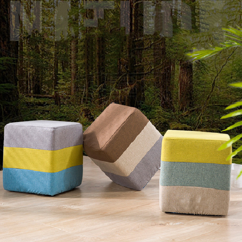 Modern Soft Ottoman Foot Rest Stool Square / Round Sofa Stool Modern Furniture with Washable Cover