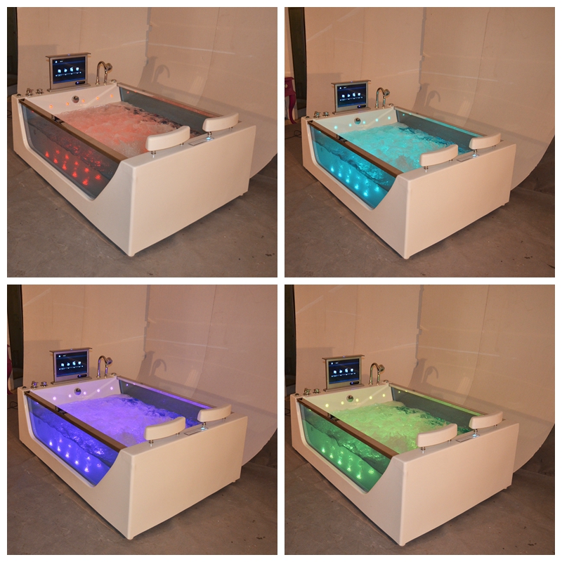 New born tub,two people bath,indoor water jet massage whirlpool bathtub with tv