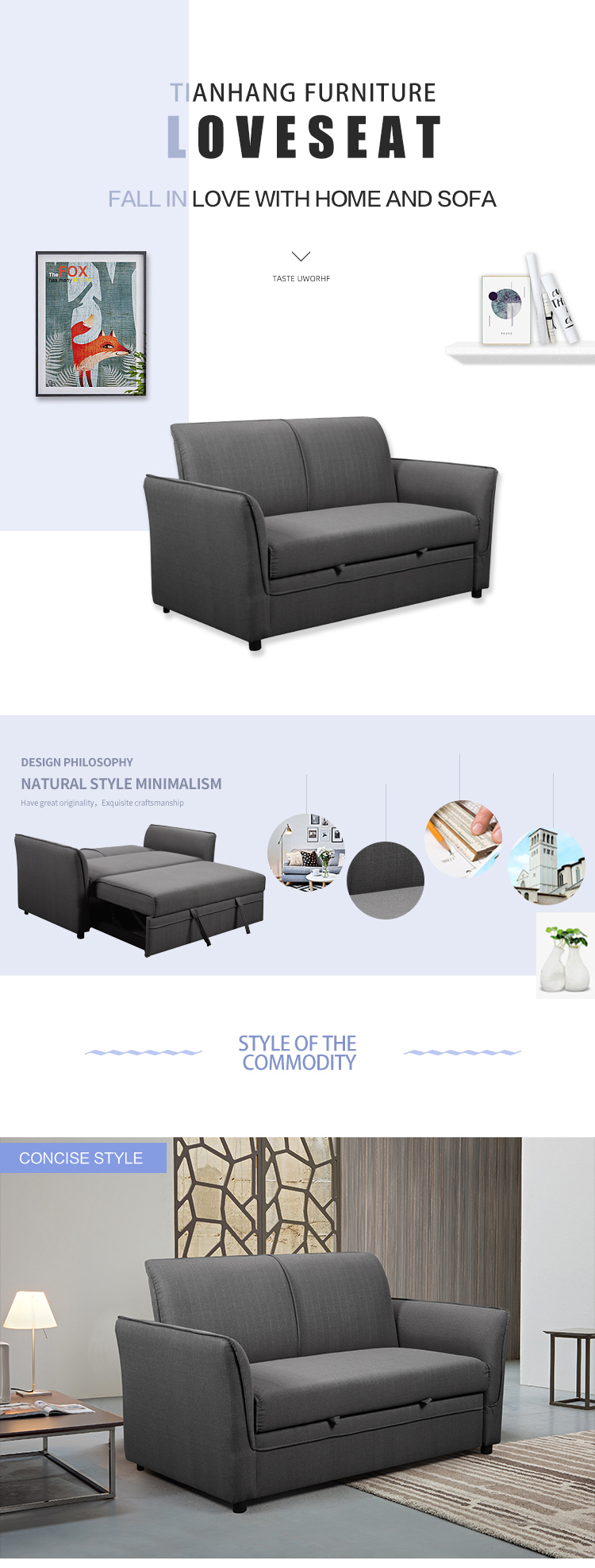 High quality sofas for home European style luxury sofa bed for living room Folding sleeper sofa cum bed