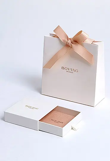 Custom Printed Recyclable Jewelry Set Box Personalized Paper Packaging Drawer Cardboard Jewelry Boxes with Pouch Bag