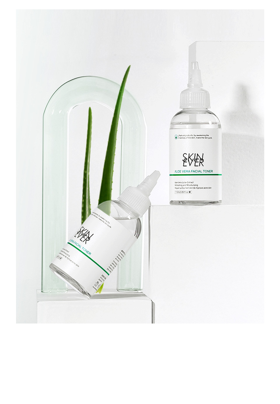 SKIN EVER Moisturizing Soothing Repairing 99% Natural Aloe Vera Body Face Toner 110ml