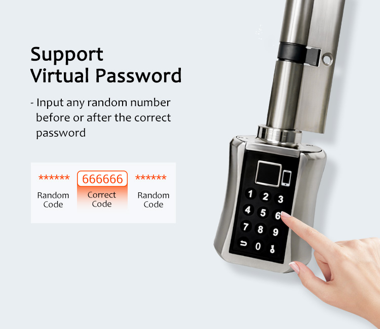 Tediton Best European Aluminum BLE APP Door Lock Cylinder with Fingerprint Key