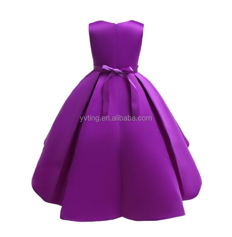 Floral Embroidery Sleeveless Princess Party Dress Girl Multicolor Princess Dress