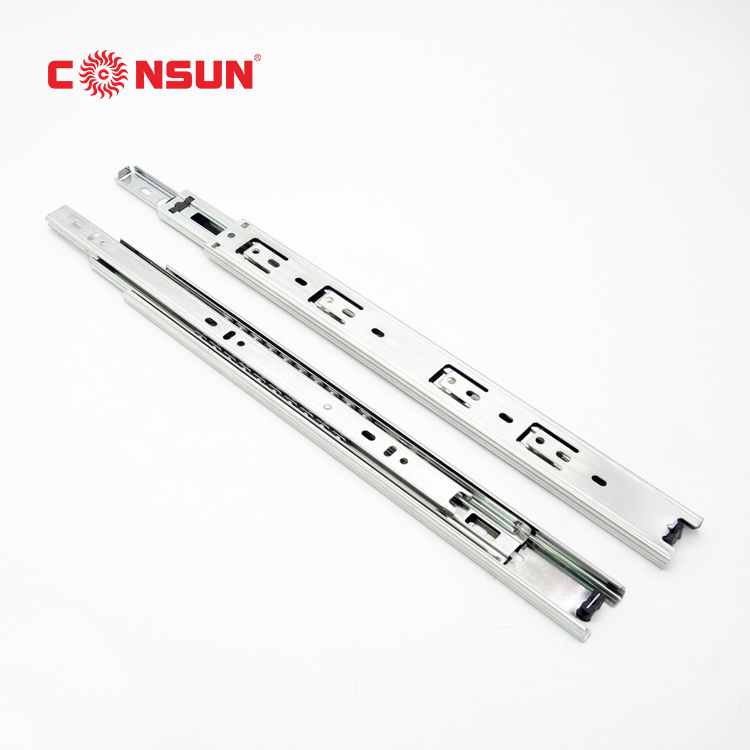 40mm width full extension ball bearing  slide zinc plated or black color different thickness one set one polybag