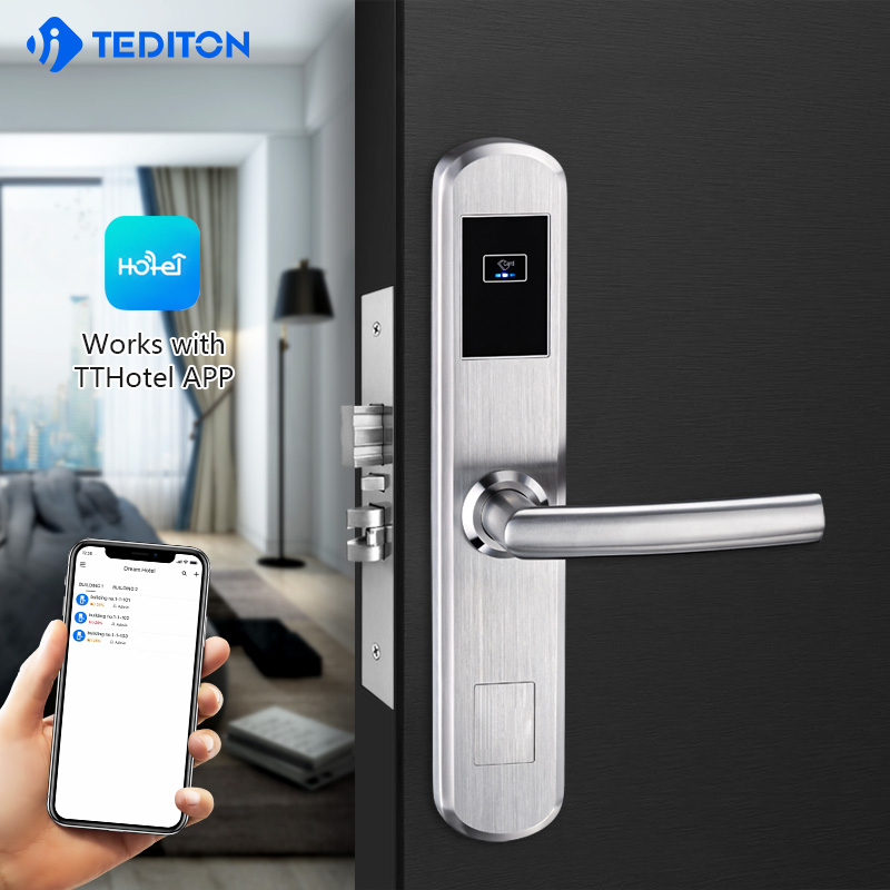 Tediton Tthotel APP Electric Smart Card Door Lock for Hotel Management Software