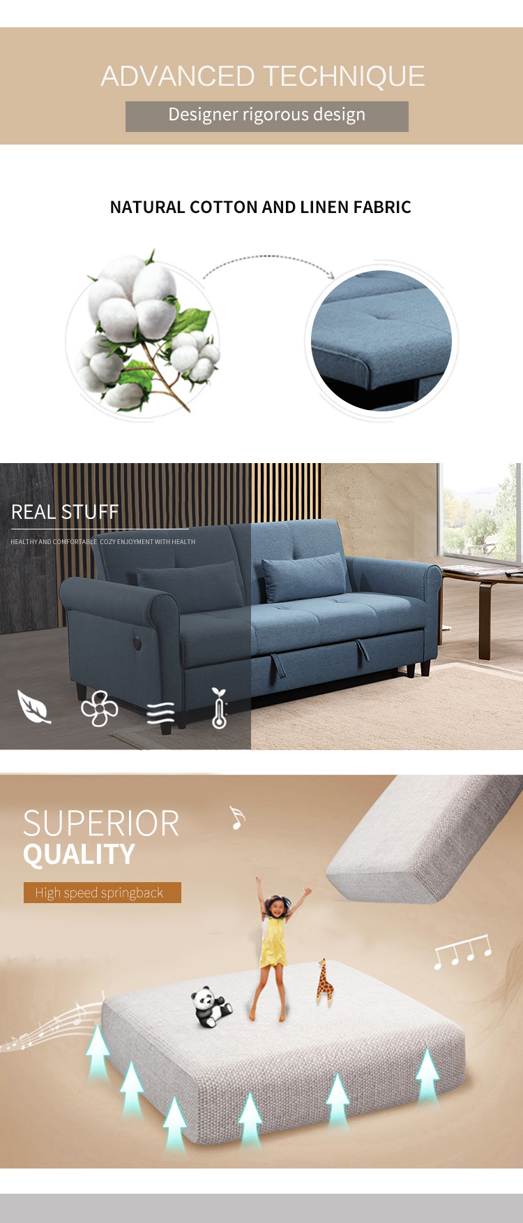 1 Seats pull out bed furniture relax living room sofa hotel chair chaise lounge chair sofa