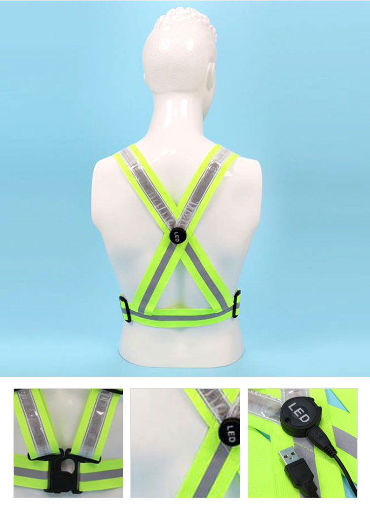 Adjustable Safety Reflective Fashional Vest, Running Cycling Warning Clothing/