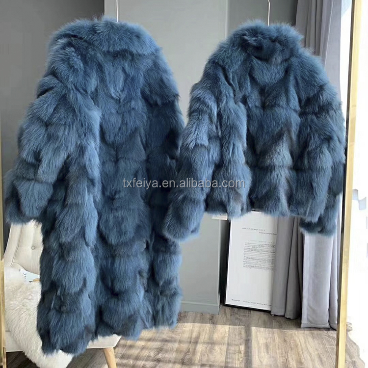 New Arrival Clothes Women Winter Genuine multi color Dyed Fox Fur Jacket Fur Coat