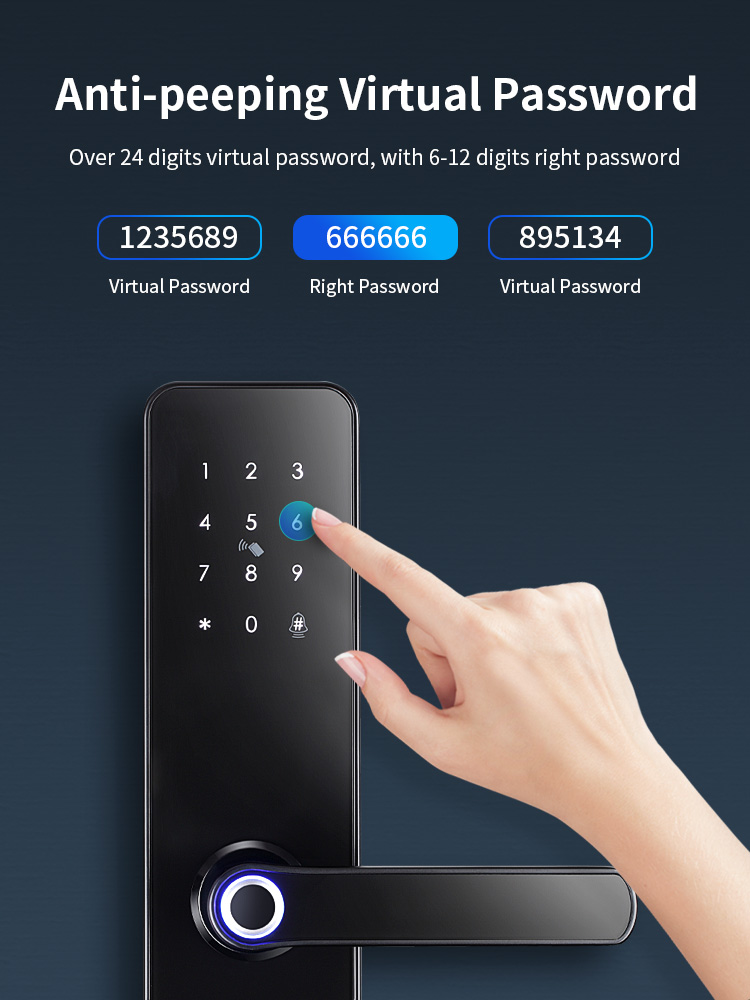 Tediton Keyless Smart Fingerprint Password System Digital Door Lock by Ttlock APP