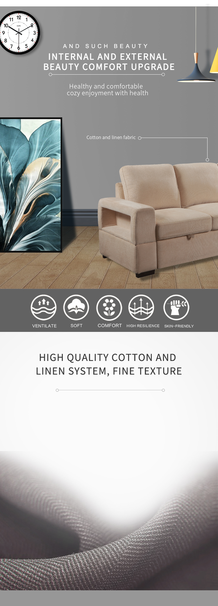 Factory sofa set High quality sofa set for Living room French fashion Modern corner sofa bed