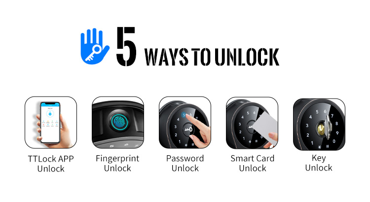 Upgrade Smartphone Wifi Digital Commercial Biometric Fingerprint Keypad smart door lock by TTlock APP