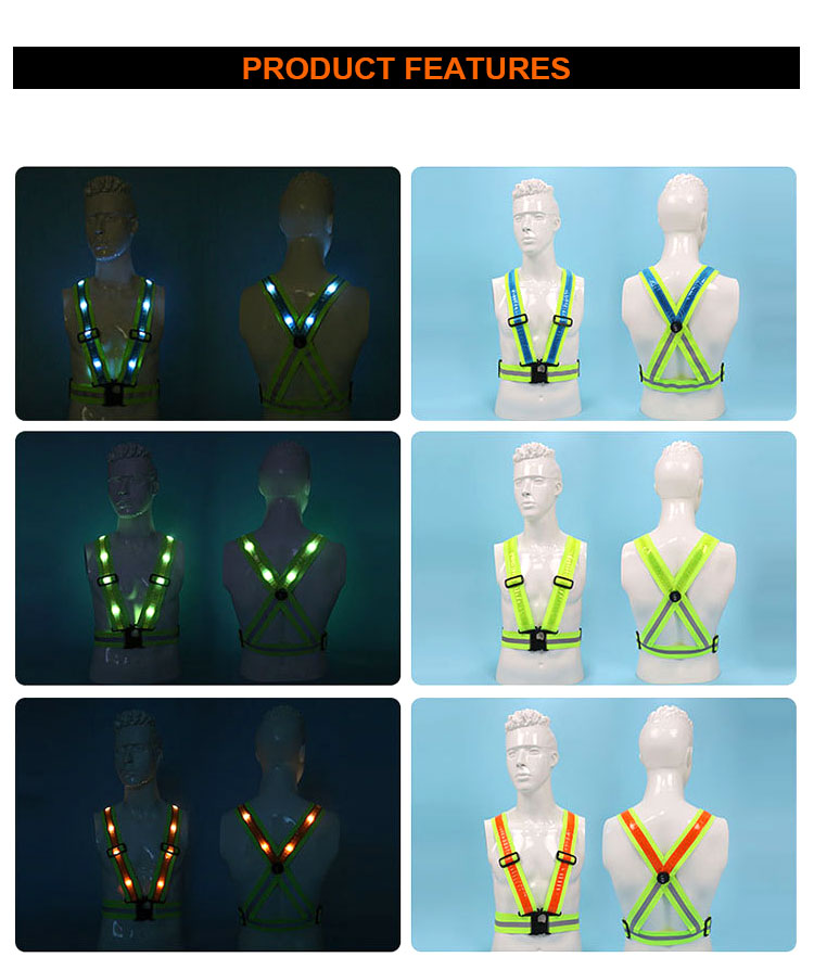 Adjustable Safety Reflective Fashional Vest, Running Cycling Warning Clothing/