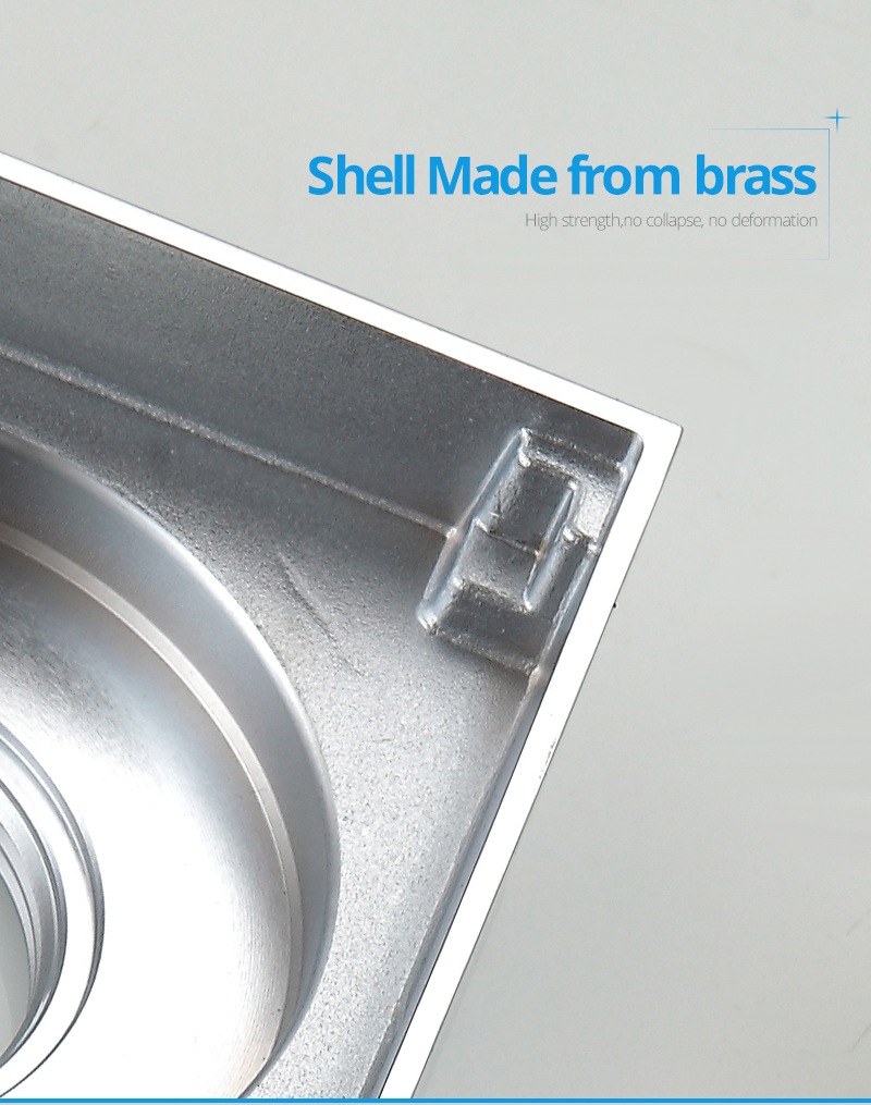 4 Inch Anti cockroach trap bathroom Square Shower Quadrate Floor Drain with Drain Base Flange For Bathroom Tile Insert Cover