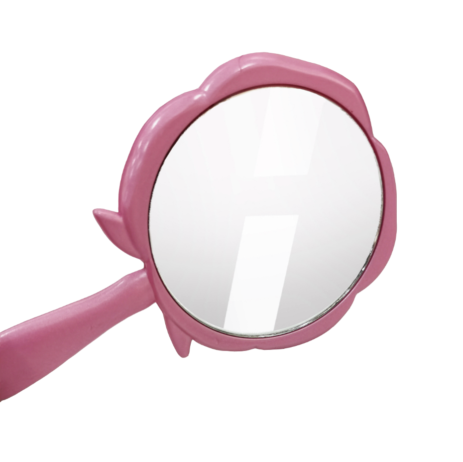 Rose Flower Shape Single Side Plastic Mini Handheld Makeup Cosmetic Mirror For Gifts