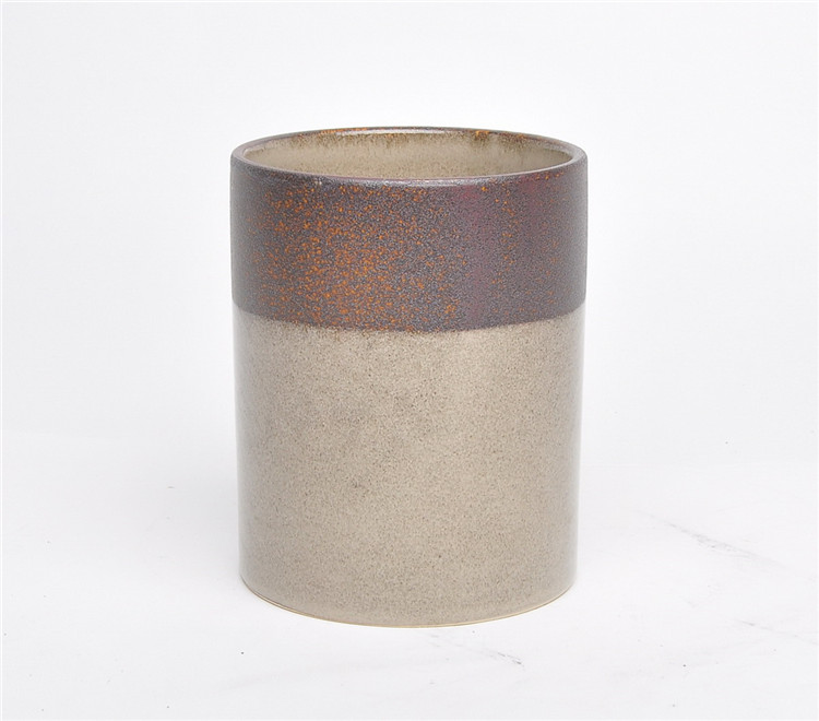Western vintage cylinder shape indoor ceramic porcelain candle holder jar for table