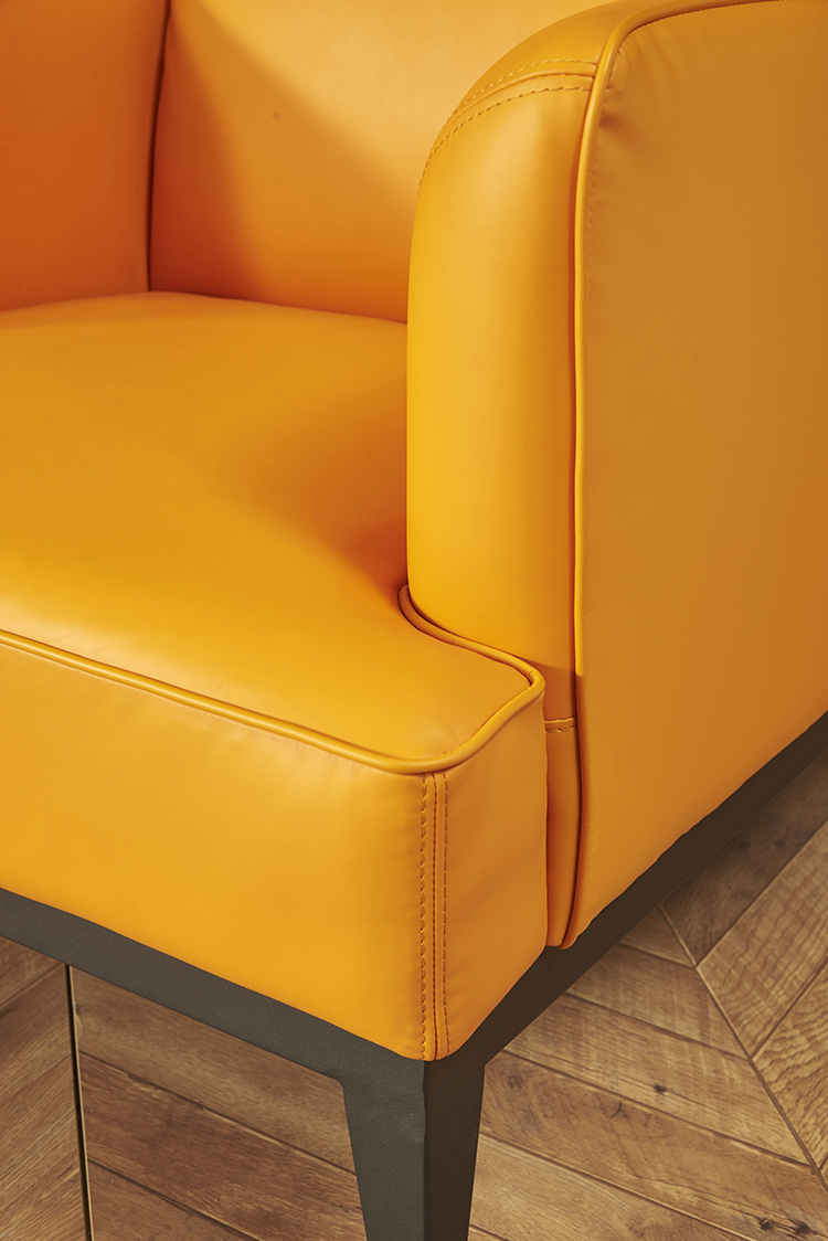 Modern Genuine Leather Upholstered Armchair for Living Room
