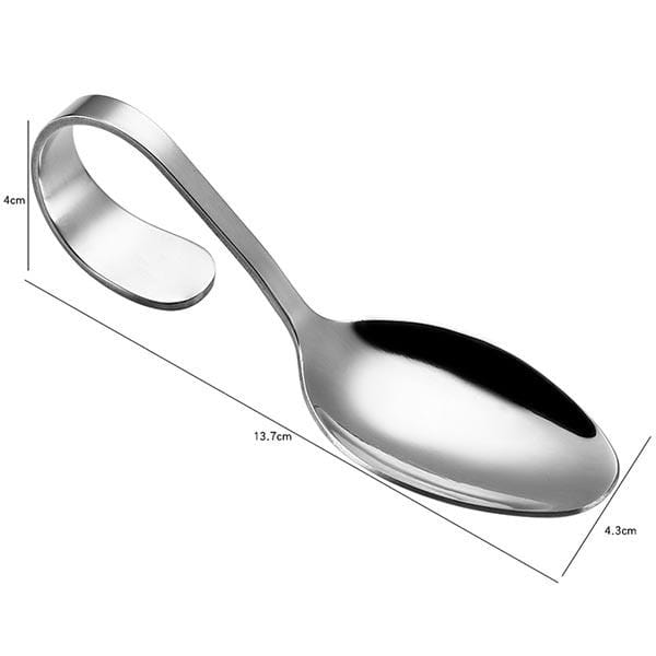 Colorful Rose Gold Stainless Steel Curved Handle Spoon Serving Buffet Salad Flatware Set
