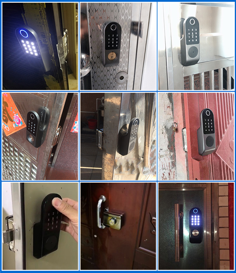 Waterproof Outdoor Gate Rim Double Sided Fingerprint Smart DOOR Lock with Ttlock app