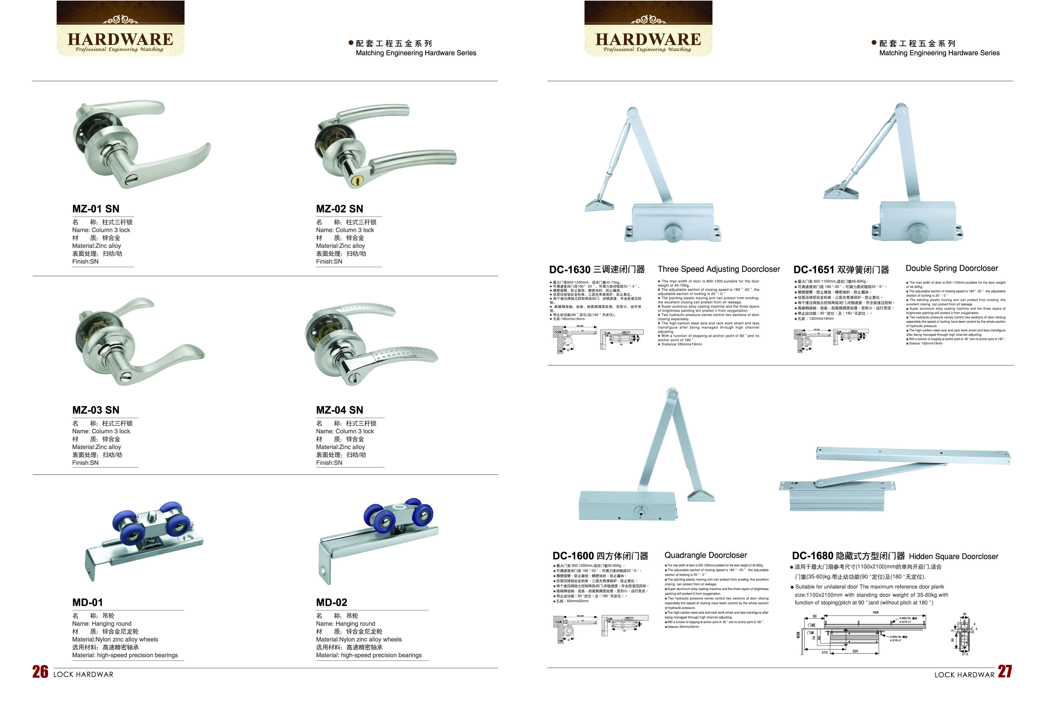 suppliers panel door lock with key Aluminum housing stainless steel insert hotel residential panel lock handle lock