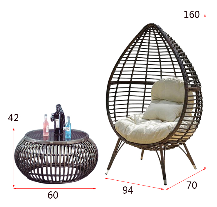 Loisirs d'intérieur ou extérieur chaise en rotin patio Meubles en osier chaise de jardin