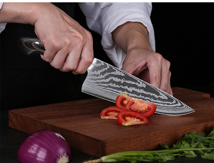 8 Inch Stainless Steel Chef Knife With Pakkawood Handle