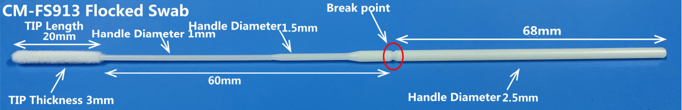 Nasopharyngeal Cervicale Mondelinge Steriele Bijeengekomen Neus de Zwabber Nylon Vervoer van de keelneus 7