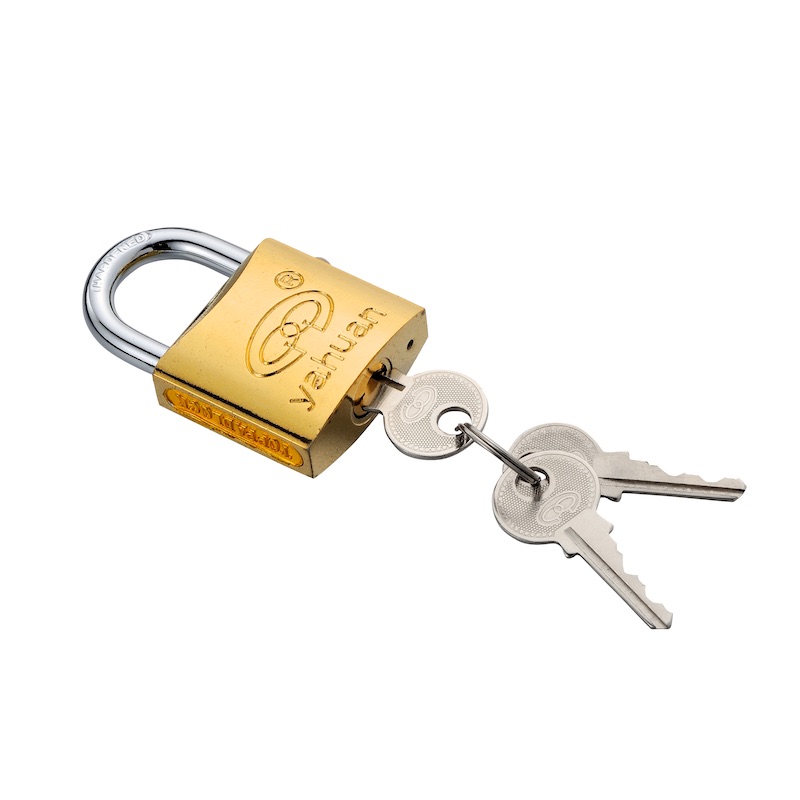 75mm Heavy Duty Brass/Titanium Plated Golden/Yellow Color Iron Padlock